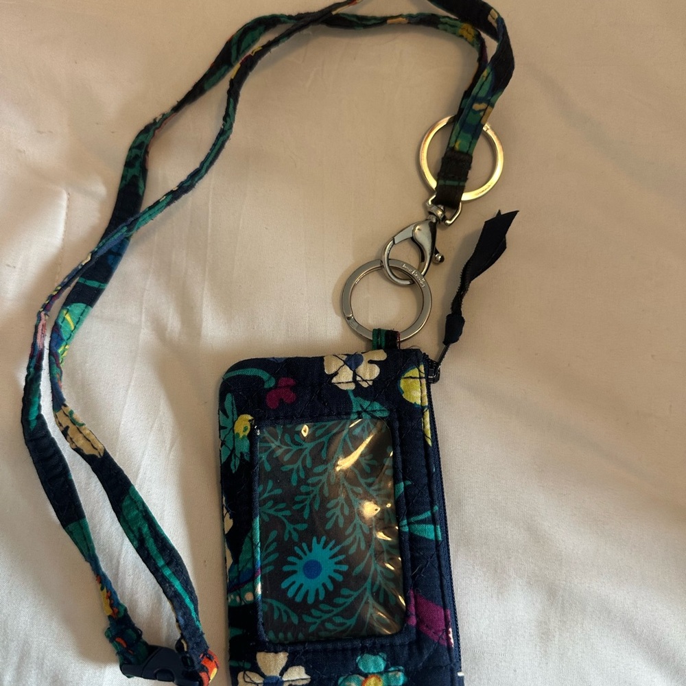 Vera Bradley Teal landyard Wallet